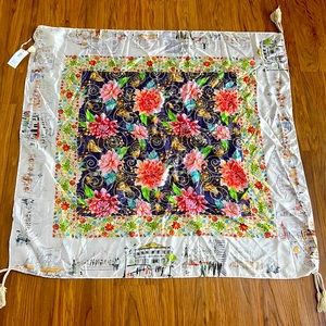 Johnny Was Silk Scarf New With Tags